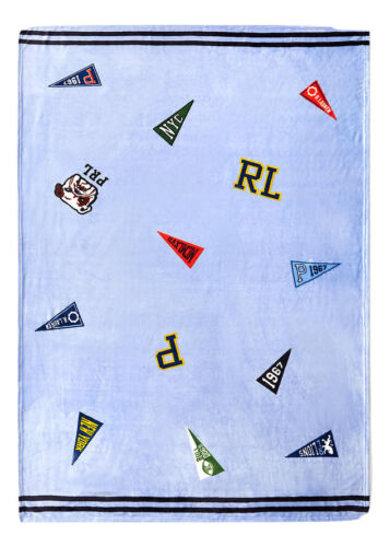 Buy POLO Ralph Lauren Home Light Blue Collegiate Flags Logo Plush Throw  Blanket NEW Online at Lowest Price in Mauritius. 383425691127